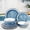 Navy, variant on Sunlit Melamine Dinnerware Set of 12 Pcs Dinner Dishes Set for Indoor and Outdoor Use, Dishwasher Safe, Lightweight Unbreakable, BPA Free, Light Blue