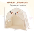 thumbnail image 3 of Gymax Kids Play Tent w/Flags & Globe String Lights for 3-12 Years Old Indoor Outdoor Beige, 3 of 10