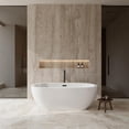thumbnail image 2 of Soho 68 Inch Freestanding Bathtub in White with Floor Mounted Faucet, Drain and Overflow Trim in Matte Black, 2 of 7