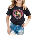 thumbnail image 4 of Toddler Girls Tops & T-Shirts 100 Days Of School Print Round Neck Loose Short Sleeve Fashion Casual Tee Shirts Sportwear,Black,3-4 Years, 4 of 4