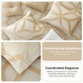 thumbnail image 6 of Nanshing Home Gold Geometric Comforter Set, 7 Piece Queen Size Polyester, Jacquard with Matching Solid Microfiber Piece Work, All Season Bedding Sets, Matching Bedskirt, Pillow Shams, 6 of 9