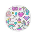 thumbnail image 2 of KDAGR 60 inch Round Beach Towel Blanket Patch Badges Unicorns Hearts Cats Rainbow for Girls Travel Circle Circular Towels Mat Tapestry Beach Throw, 2 of 2