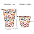 thumbnail image 2 of Lsque Flowers Birds And Butterflies Pattern Telescopic Pencil Bag Pen Holder Stationery Case, Stand-up Retractable Transformer Bag Organizer, 2 of 6