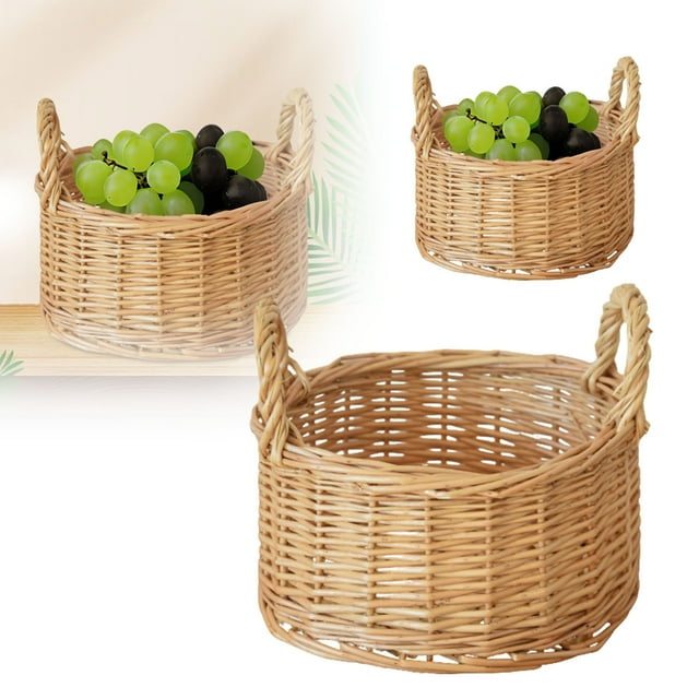 Vine Woven With Handle Portable Garden Storage Used For Picnicking Easter Organizing And Collecting Vegetables