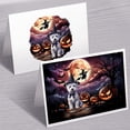 thumbnail image 3 of Spooky Halloween Night Witch West Highland White Terrier Glowing Pumpkins 7x5in Folded Greeting Card Westie Westy Dog Lover Single Note Card with Envelope - 12015, 3 of 5