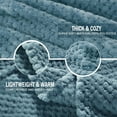 thumbnail image 4 of Exclusivo Mezcla Waffle Textured Extra Large Fleece Blanket, Super Soft and Warm Throw Blanket for Couch, Sofa and Bed (Slate Blue, 50"x70")-Cozy, Fuzzy and Lightweight, 4 of 9