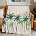 thumbnail image 2 of Flannel Throw Blanket for Couch Sofa Bed, Green Coastal Palms Soft Cozy Warm Fuzzy Blanket 40x50in, 2 of 9