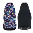 thumbnail image 4 of Renewold Hippie Flower Lotus Blue Purple Car Seat Cover Set of 2, Breathable Front Seat Cover Protector Bucket Seats Protector Auto Interior Accessories, 4 of 7