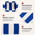 thumbnail image 5 of Large Capacity Striped Mahjong Tile Bag with Dice Pouch, Woven Crossbody Mahjong Organizer, Portable Mahjong Accessories Storage Bag for Women Game Night Gift, Blue, 5 of 7