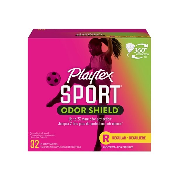 Playtex Sport Odor Shield Tampons, Regular Absorbency, 32 ct Walmart