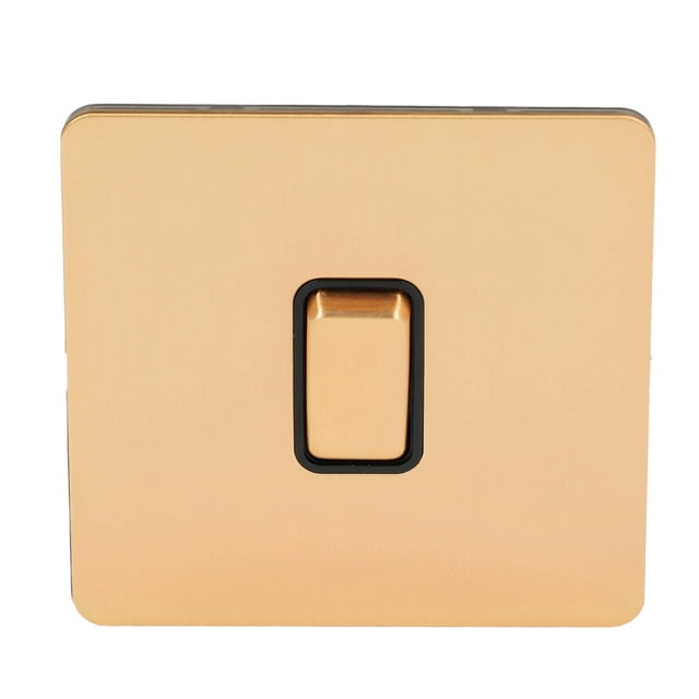 Panel de Interruptor de Botón Push, Interruptor de Placa de Botón Resistente a la erosión AC250V Control de Doble Control de Acero Color inoxidable de Oro para Dormitorios