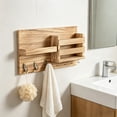 thumbnail image 4 of MTBLYS Wall Mounted Storage Rack Wood Organizer Mail Keys Small Items Holder Home Wall Decor Entryway Bedroom, 4 of 6