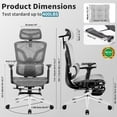 thumbnail image 3 of Nexthro Ergonomic Office Chair Mesh Chair with High Back Adjustable Headrest, Lumbar Support, 3D Armrest & Footrest, Swivel Computer Desk Chair(Black), 3 of 23