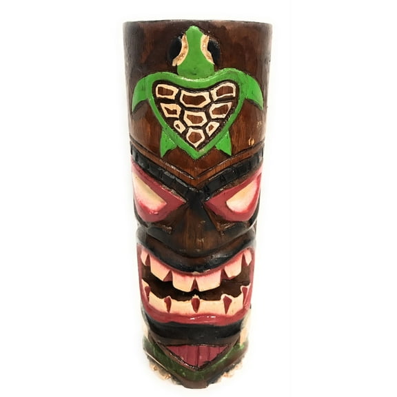 Tiki Totem 6" w/ Honu Hawaii - Hand Carved & Painted | #dpt535815e