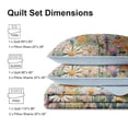 thumbnail image 6 of Flymme Floral Quilt Set Queen Size,3 Pieces Colorful Botanical Plants Pattern Bedspread Coverlet Set with 2 Pillowcases Soft Lightweight Bedding Set, 6 of 9