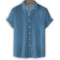 thumbnail image 2 of Camisa hawaiana con estampado 3D de lunares Vertigo multicolor para hombre, camisetas de manga corta con solapa, blusa con botones de calle, ropa de verano, 2 of 4