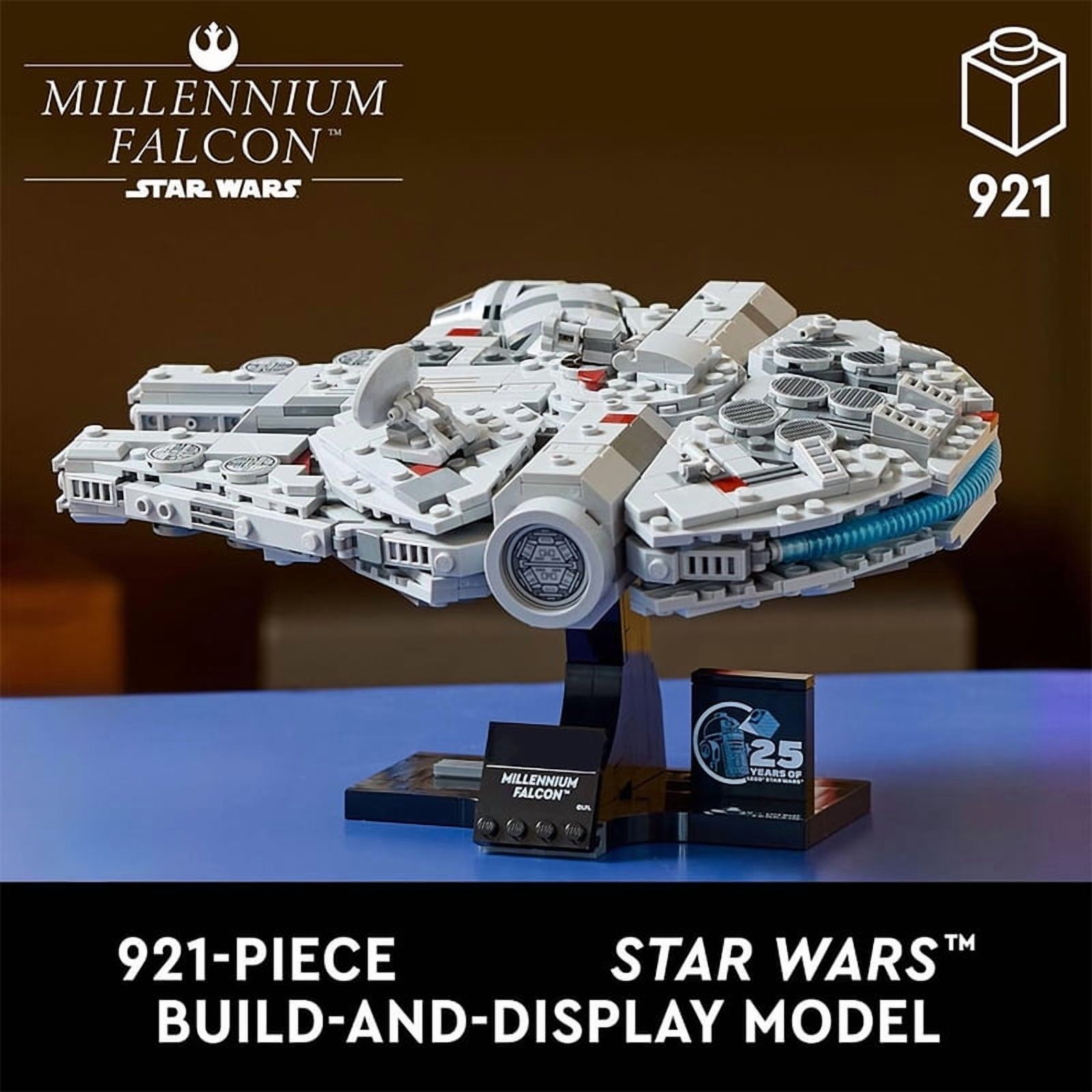 LEGP Space Wars: New Hope Millennium Falcon Building Blocks, Buildable 25th Anniversary Starship Model for Home Dcor, 75375 6