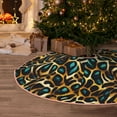 thumbnail image 5 of Lukts Teal Leopard Print Color Life Christmas Tree Skirt, Winter Holiday Tree Mat Decoration ,Can be Used as A Shawl-36", 5 of 6