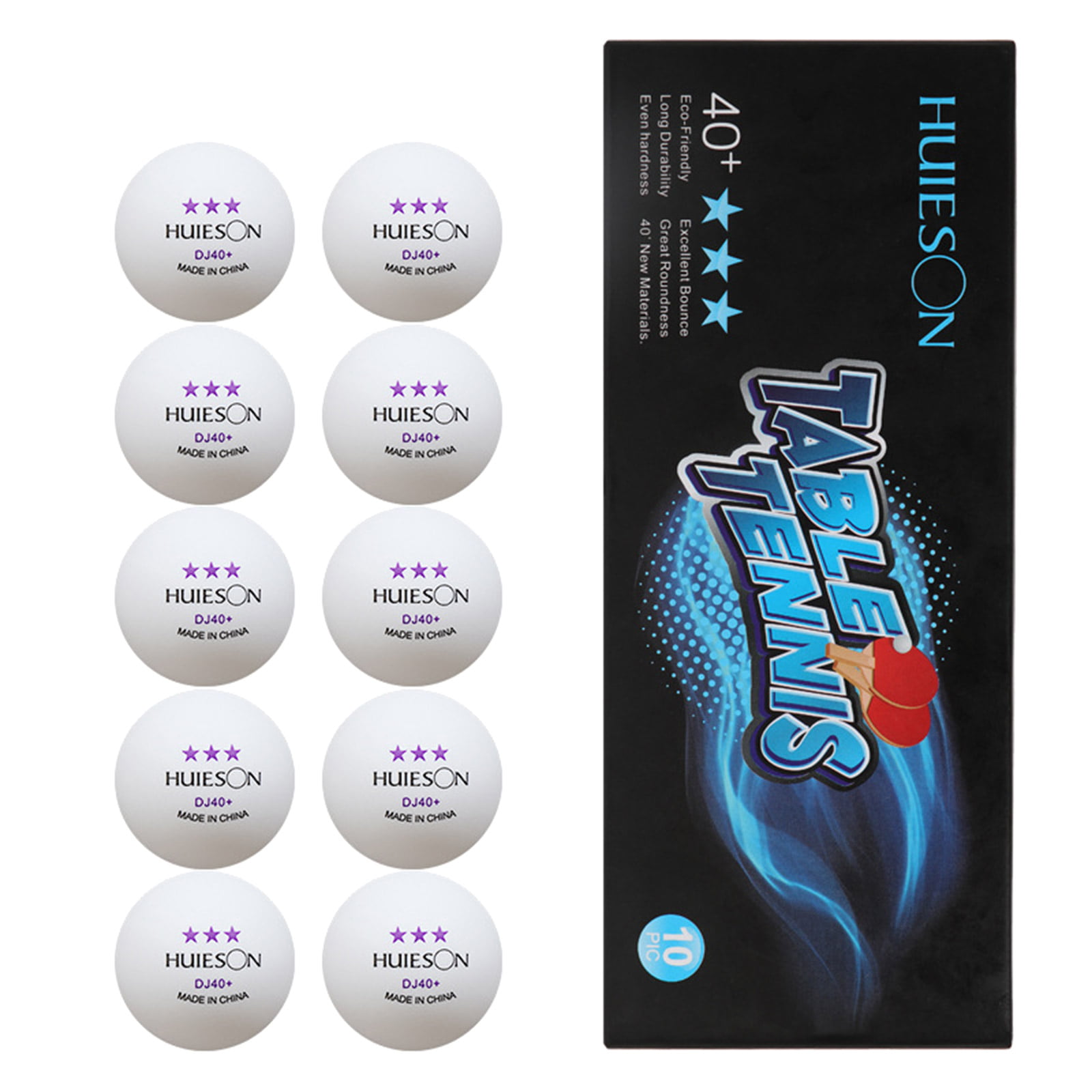 10x Professional Table Tennis Balls 3 Stars Ping Pong Training Competition Game 