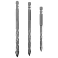thumbnail image 2 of Juego de 3 brocas de precisión para taladrar hormigón y baldosas, brocas multiusos, brocas afiladas, juego de brocas para metal, cabezal de taladro, 2 of 8