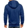 thumbnail image 4 of Mens Long Sleeve Hooded Sweater Coat With Solid Color Zipper Pocket In Autumn And Winter, 4 of 5