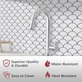 thumbnail image 2 of Dcor WOW 41001  Peel & Stick Backsplash, (8) 12x12-inch Sheet Covers 8 Sq Ft, White Scallop Back Splash Tile Grey Grout, 2 of 7