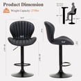 thumbnail image 3 of AFO Swivel Bar Stools Set of 4, Adjustable Height Barstools with Shell Back, Modern PU Leather Kitchen Island Chairs for Dining Room, Home Bar, Pub, Black, 3 of 11