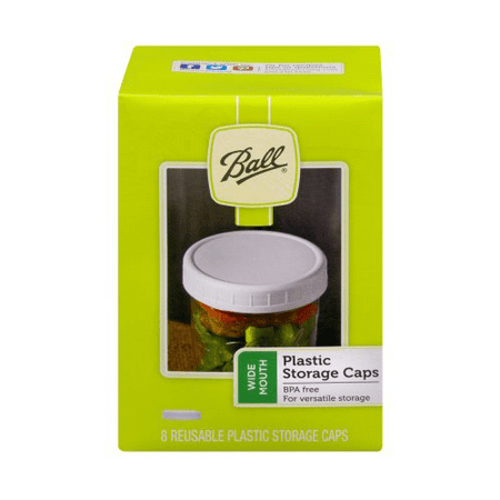 JARDEN HOME BRANDS 1440037010 Ball 8Pack Wide Mouth Plastic Cap