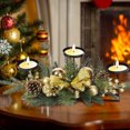 thumbnail image 4 of Christmas Table Centerpieces Decorations, 23.7 Inch Designed with Golden Bowknot Baubles Ornaments, Artificial Golden Berries and Pine Cones for Dining Room Table (Gold Ball), 4 of 4
