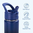 thumbnail image 5 of Daluvenix 12oz Insulated Kids Water Bottle with Straw and Carry Handle, Leak-Proof BPA-Free Stainless Steel Bottle, Gradient Blue, 5 of 10