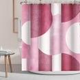 thumbnail image 2 of Pink Shower Curtain Abstract Modern Geometry Circles Contemporary Style Shower Curtain Pink White Shower Curtains Bathroom Accessories 72x72 Inches, 2 of 6