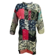 Mogul Womens Long Tunic Dress Patchwork Boho Chic Embroidered Shirt Kurti XL