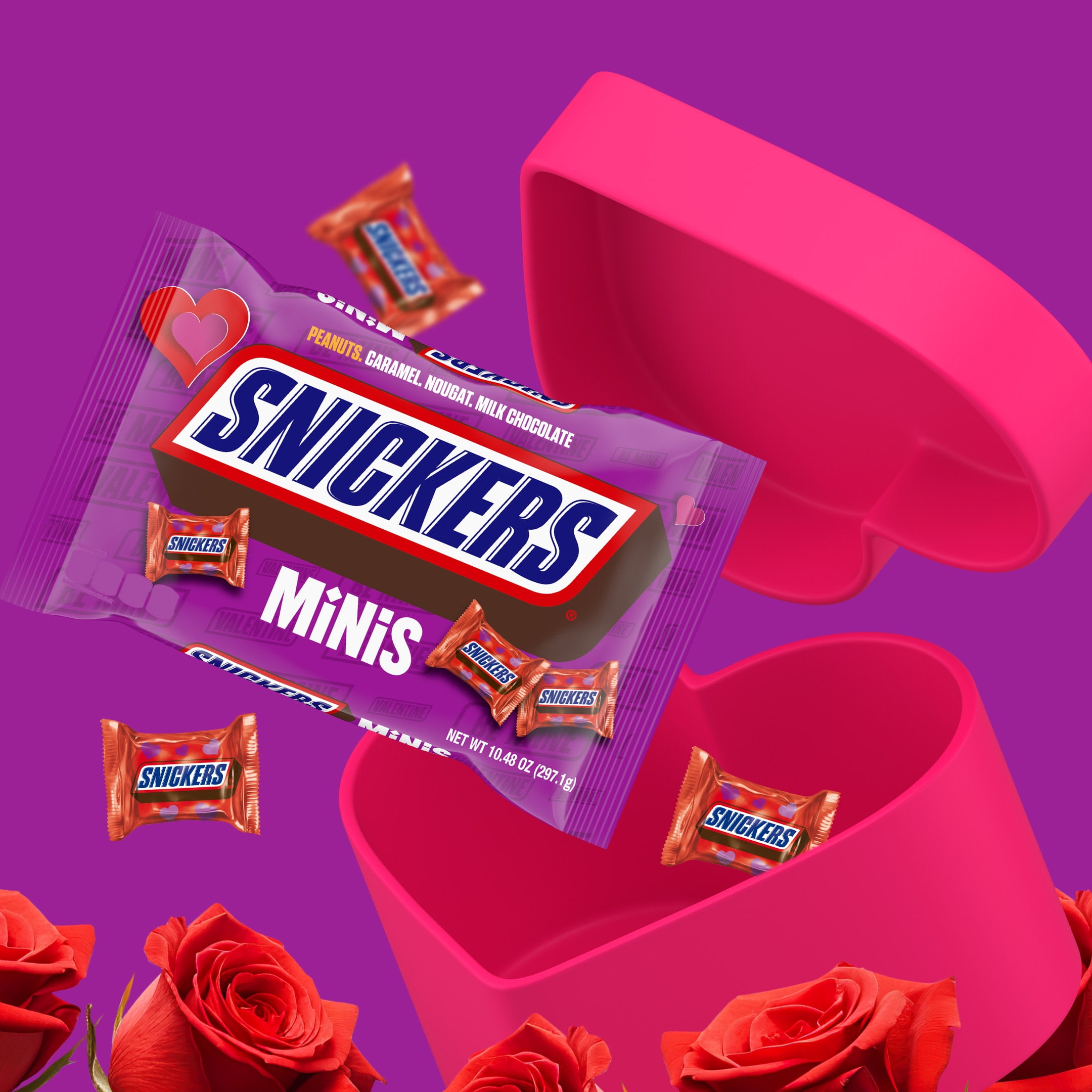 (2 pack) Snickers Minis Valentine's Day Chocolate Candy Bars - 10.48 oz Bag