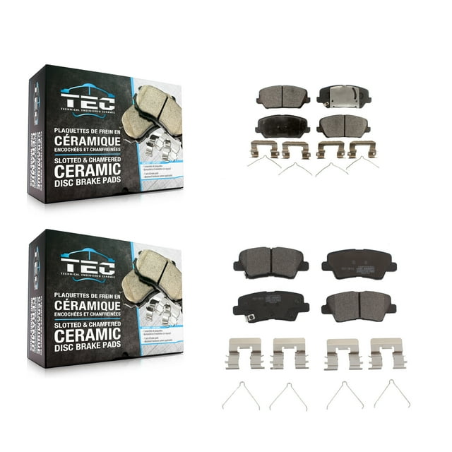 TEC Front Rear Ceramic Brake Pads Kit for Car 2016-2017 Hyundai Veloster Turbocharged KTC-100569