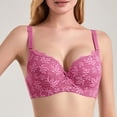 thumbnail image 2 of GUACER Womens Underwire Lace Support Bra Full Coverage Scalloped Floral Bra, Lift & Smoothing Padded Everyday Bra for Full Figure, 2 of 9