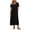 Black, variant on T Shirt Dress Women Short Sleeve Crew Neck Solid Color Maxi Dresses Casual Vacation Flowy Dresses, S-2XL