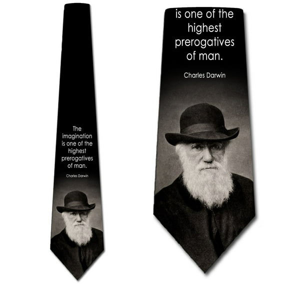 Charles Darwin Ties Mens Science Neckties Imagination Tie by Three Rooker