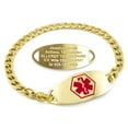 thumbnail image 1 of MedicEngraved Yellow Gold Stainless Steel Custom Medical Alert Bracelet - 5mm Curb Link, 1 of 7