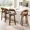 Brown, variant on Set of 4 Modern Bar Stools with Curved Wood Back, Padded Faux Leather Seat, Counter Height Kitchen Island Chairs with Footrest,Black