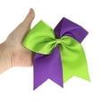 thumbnail image 4 of Unique Bargains 1 Pc Hair Elastics Fashion Two-Color Bow Hair Ties for Women Purple Green, 4 of 5