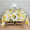 thumbnail image 3 of Yellow Lemon Fruit Leaves White Pattern Square Tablecloth,Waterproof Square Table Cover,Wipeable Spillproof Washable Table Cover for Home Kitchen Party Decor 52"x52"(132x132cm), 3 of 6
