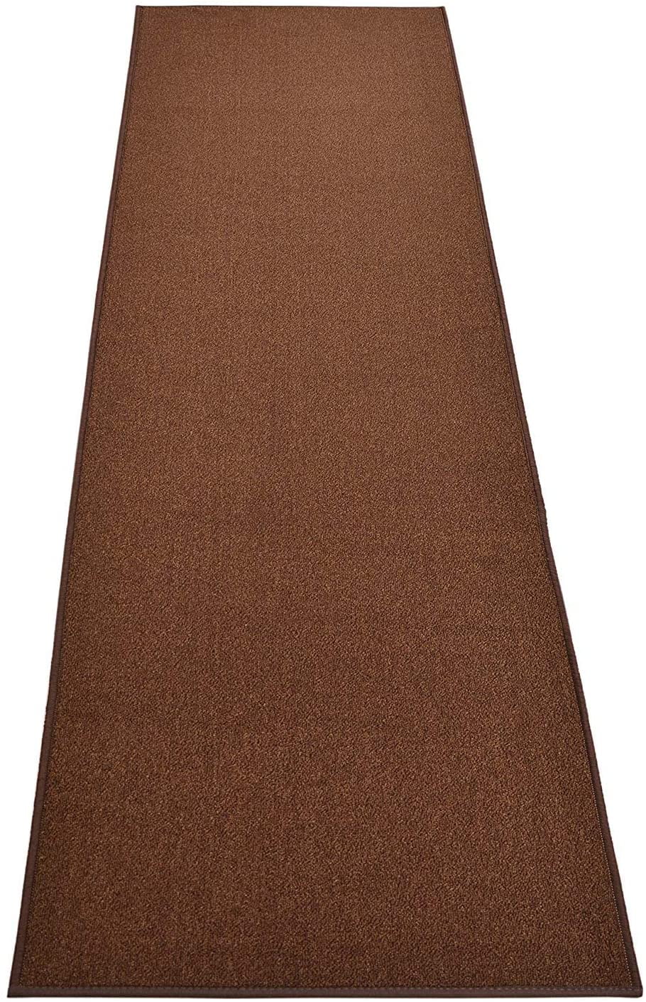 Custom Size Runner Rug Skid Resistant Backing Rug Runner Solid Brown Color Cut to Size Roll