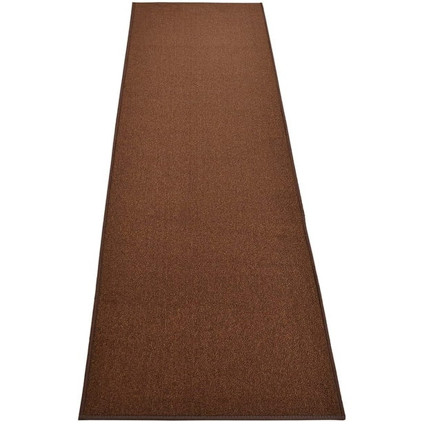 Custom Size Runner Rug Skid Resistant Backing Rug Runner Solid Brown