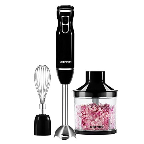Chefman RJ19-RBR-S-Marsala - Batidora de hielo (goma, 300 W, tacto suave), negro (Black Bonus Pack), 2-Speed Control, 1