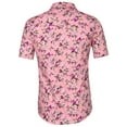 thumbnail image 3 of INSPIRE CHIC Men's Shirts Short Sleeve Floral Printed Button Front Beach Hawaiian Shirt 38 Pink, 3 of 8