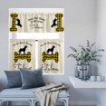 thumbnail image 6 of Kitchen Window Curtains Valance and Tier Set, Yellow Black Buffalo Plaid Bone Cute Dog Rod Pocket Tier Curtain Valance Set, Vintage Linen Light Filtering Cafe Curtains for Bedroom Living Room, 6 of 9