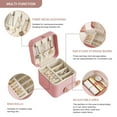 thumbnail image 4 of Casegrace Travel Three Layer Jewelry Box Women Girls Leather Multifunctional Organizer Earrings Necklace Storage Jewelry Case With Button Lock, 4 of 8