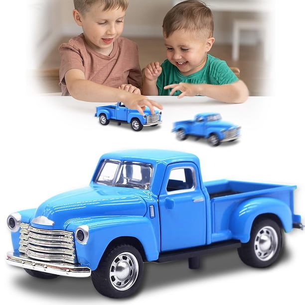 Agsixzlan Pequeño camión de juguete azul para niños pequeños de 1 a 12 años El camión puede conducir la puerta se puede abrir 1:32 Juguete de coche para niños de aleación para regalo de cumpleaños Dec