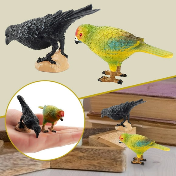EGNMCR Simulation Peony Parrot Cormorant Model Bird Desktop Decoration Dinosaur figure Birthday Gifts for Kids