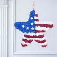 thumbnail image 4 of ERTZAE Patriotic Wreath,14" Floral Flower Star Wreath Sign,Memorial Day Decorations,Fourth Of July Wreath For Front Door,Americana Anniversary Porch Window Decor,Red White Blue Wreath Wall Home Decor, 4 of 6